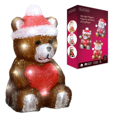 Świąteczna figurka dekoracyjna - Miś - 24 LED 23,2 cm
