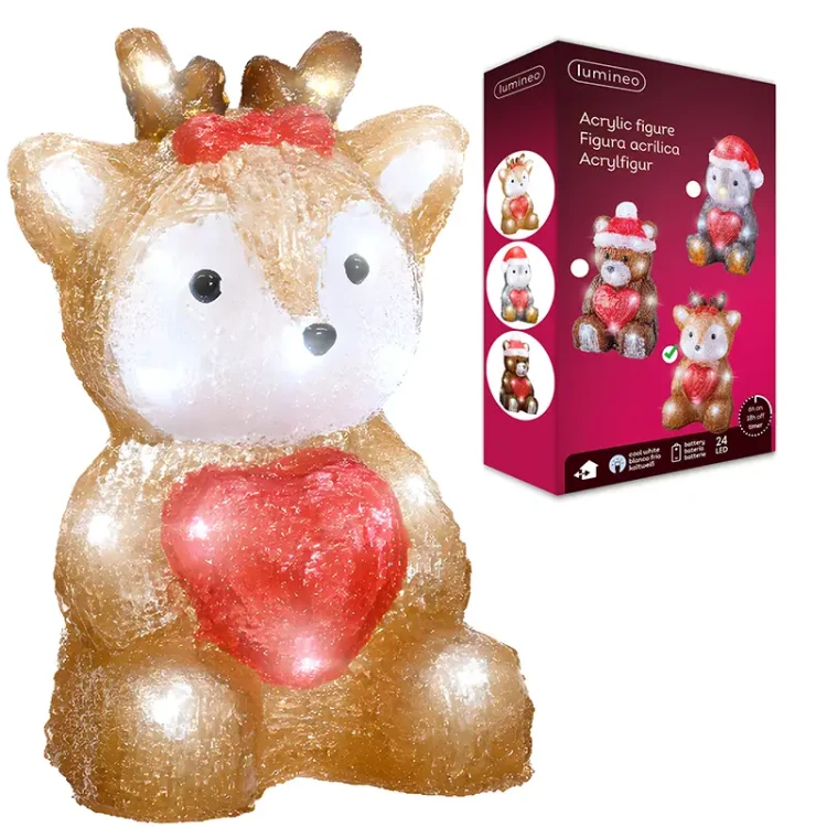 Świąteczna figurka dekoracyjna - Jeleń - 24 LED 23,5 cm
