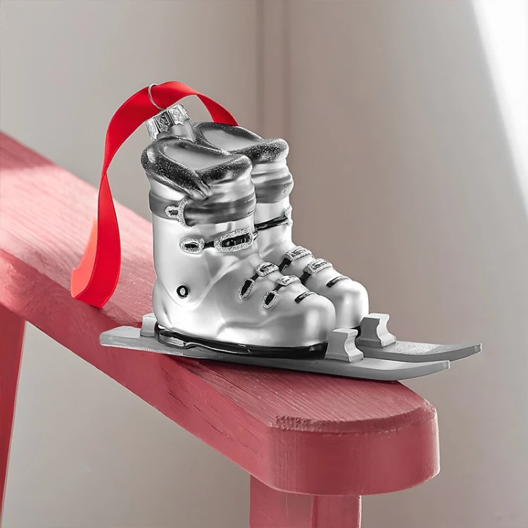 Szklana Zawieszka na Choinkę - Buty narciarskie 12,6 cm fot.3
