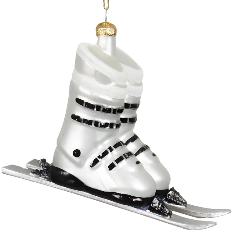 Szklana Zawieszka na Choinkę - Buty narciarskie 12,6 cm fot.5