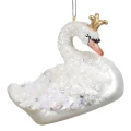 Szklana Zawieszka Choinkowa - Łabędź 10 cm fot.4