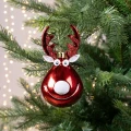 Czerwony renifer - zawieszka choinkowa 11 cm