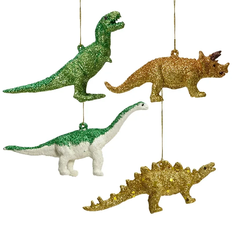 Dinozaury - Brokatowe zawieszki choinkowe fot.1