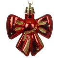 Czerwona zawieszka choinkowa - Kokardka kpl. 2szt. 6 cm