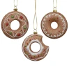 Piernikowy donut - Zawieszka choinkowa z brokatem 10 cm fot.1