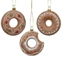 Piernikowy donut - Zawieszka choinkowa z brokatem 10 cm fot.1