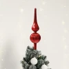Szklany Szpic Choinkowy Żłobiony 31 cm fot.3