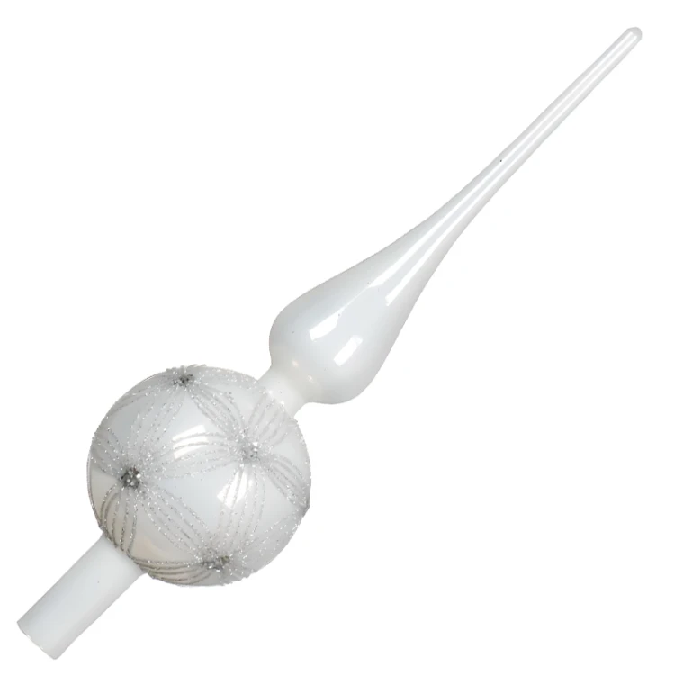 Szklany Szpic Choinkowy 31 cm - Kwiaty fot.5