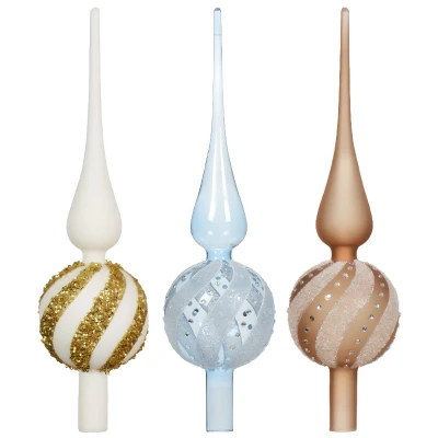 Szklany Szpic Choinkowy 31 cm - Spirala fot.1