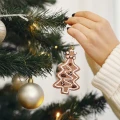 Piernikowa choinka - Zawieszka choinkowa z brokatem 12 cm