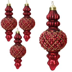 Szklane zawieszki choinkowe kpl. 4 szt. 15 cm