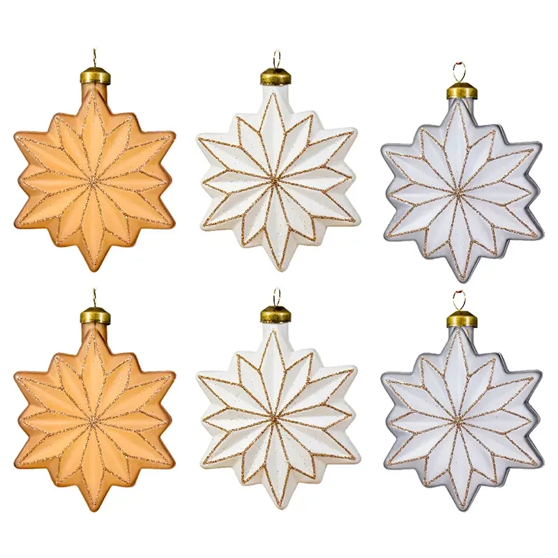 Szklana zawieszka choinkowa Mix kolorów - kpl. 6 szt. 9 cm