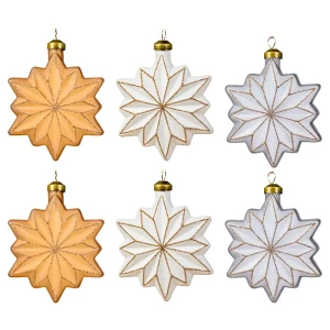 Szklana zawieszka choinkowa Mix kolorów - kpl. 6 szt. 9 cm