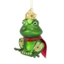 Szklana zawieszka choinkowa - Żaba w koronie 12 cm