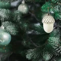 Szklane zawieszki choinkowe - Żołędzie 9 cm kpl. 6 szt.