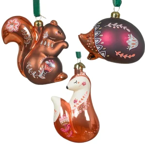 Zawieszki choinkowe z kwiatowym wzorem 