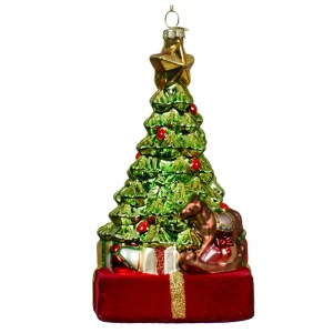 Świąteczna choinka - Szklana zawieszka choinkowa 13,5 cm