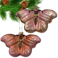 Szklana kształtka na choinkę - Zestaw Motyli - 2 szt. 11 cm