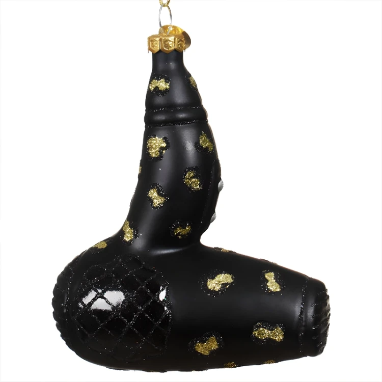 Szklana Zawieszka na choinkę - Suszarka do Włosów 12 cm fot.3