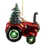 Szklana Kształtka Choinkowa - Traktor z choinką 9,7 cm