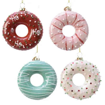 Szklana Zawieszka Choinkowa Świąteczny Donut kpl. 2 szt. fot.1