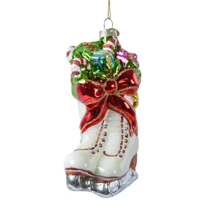 Zawieszka choinkowa - Łyżwy z kokardą 15 cm