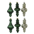 Zielone szklane sople choinkowe - Zawieszki na choinkę kpl. 6 szt. 15 cm