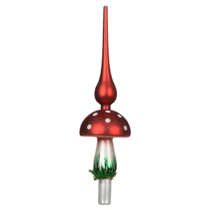 Szklany szpic choinkowy 31 cm - Czerwony Muchmor 
