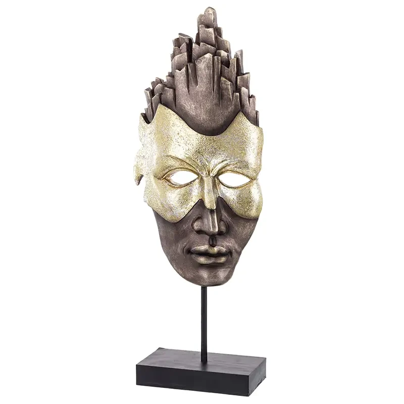 Figurka - Złoto-brązowa maska 44x17x8 cm