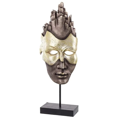 Figurka - Złoto-brązowa maska 44x17x8 cm