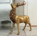 Brązowy Jeleń — Figurka dekoracyjna Glamour - 50x38x28 cm