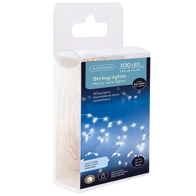 Łezki 100mikroLED Zimne białe lampki choinkowe fot.1