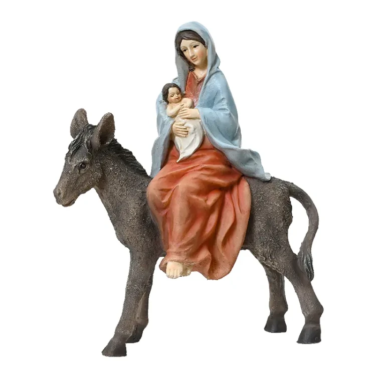 Józef z Maryją i dzieciątkiem - Zestaw figurek do szopki Bożonarodzeniowej 18,5 cm