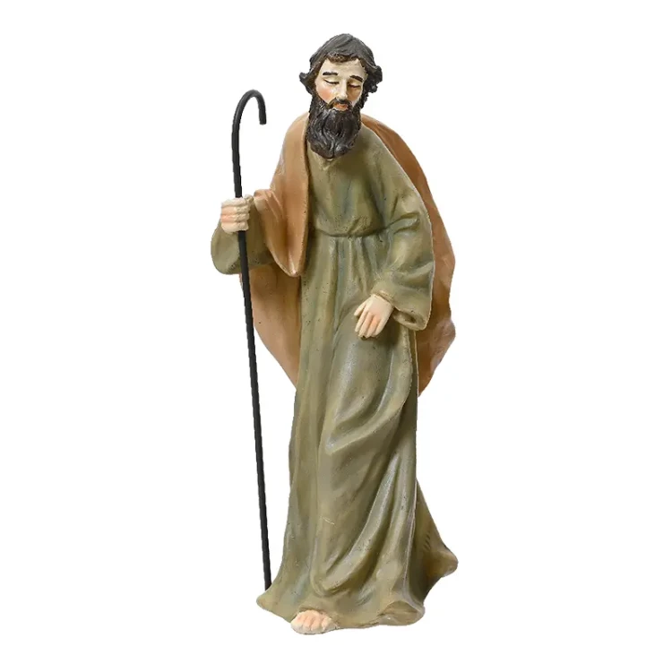 Józef z Maryją i dzieciątkiem - Zestaw figurek do szopki Bożonarodzeniowej 18,5 cm