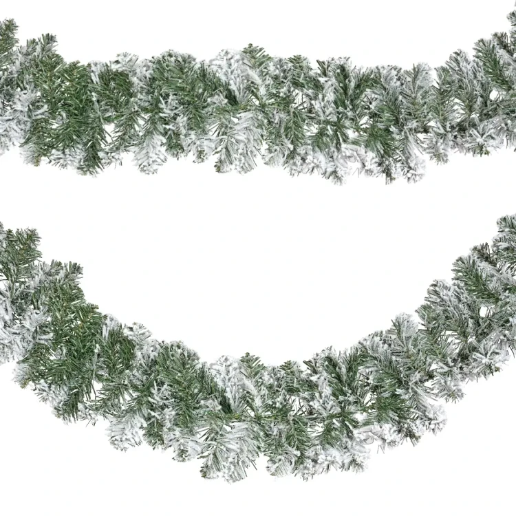 Zielona prószona girlanda choinkowa 270 cm