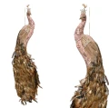 Aksamitny różowy Paw - Dekoracja ścienna 105 cm