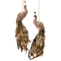 Aksamitny różowy Paw - 1/2 Dekoracja ścienna 46 cm zdjęcie 4