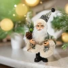 Święty Mikołaj z szyszką - Zawieszka choinkowa 13 cm