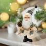 Święty Mikołaj z szyszką - Zawieszka choinkowa 13 cm