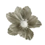Kwiat na klipsie - biały H-11cm D-13cm srebrny