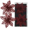 Poinsettia bordowa na klipsie 13cm wzór 2