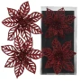 Poinsettia bordowa na klipsie 13cm wzór 2