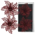 Poinsettia bordowa na klipsie 13cm wzór 1