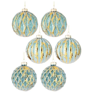 Bombki szklane morskie 8cm kpl. 6 szt.