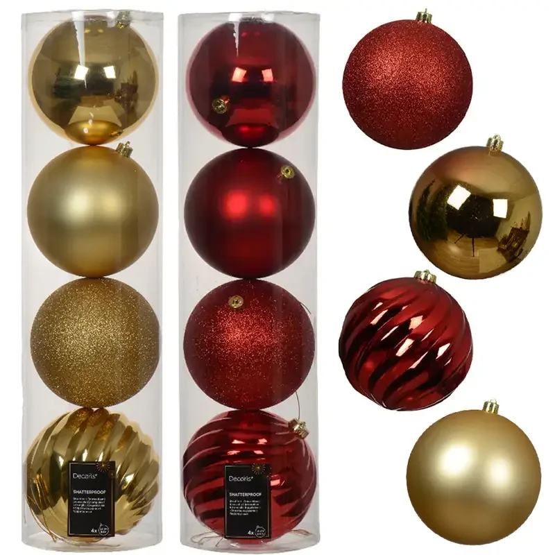 Mix bombek choinkowych kpl. 4 szt. 14 cm