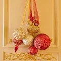 Finial - Plastikowa czerwono-złota zawieszka choinkowa 29 cm