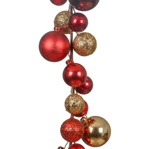 Złoto-czerwona girlanda choinkowa 180 cm