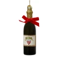 Wino - Szklana zawieszka choinkowa z kokardą - 13 cm zdjęcie 1