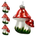 Muchomor - Szklana zawieszka choinkowa kpl. 4 szt. 7,5 cm