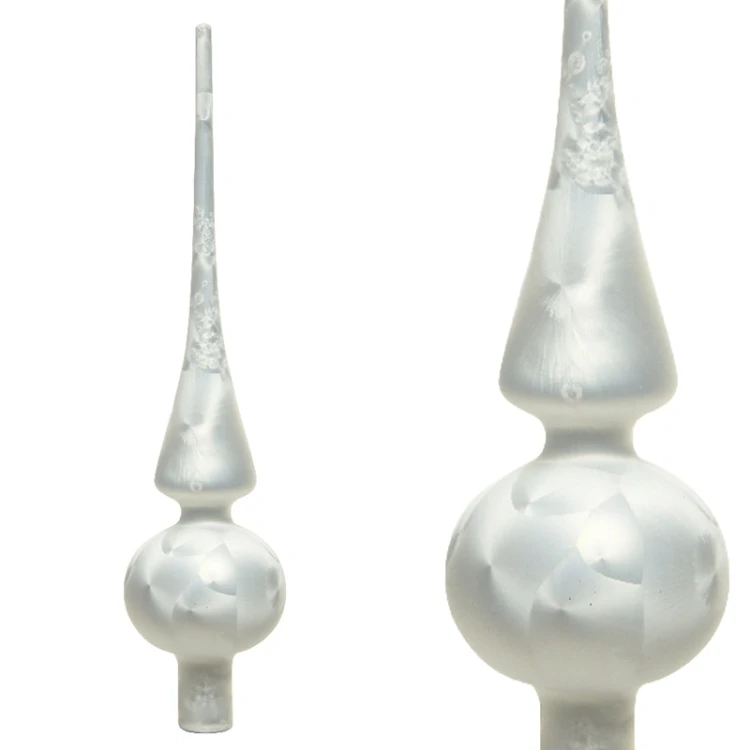Szklany Szpic Choinkowy - Lodowy 26 cm